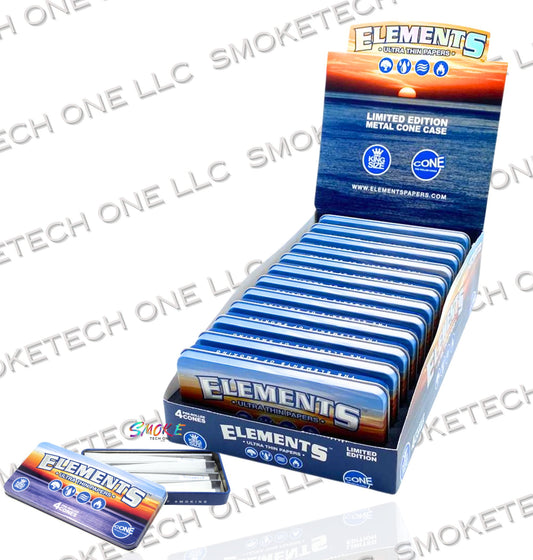 Elements Limited Edition Metal Cone Case – King Size, 4 pre-rolled cones