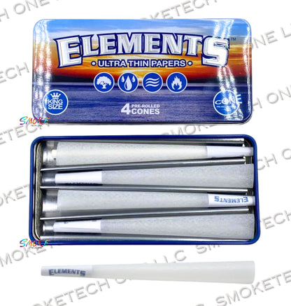 Elements Limited Edition Metal Cone Case – King Size, 4 pre-rolled cones
