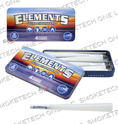 Elements Limited Edition Metal Cone Case – King Size, 4 pre-rolled cones