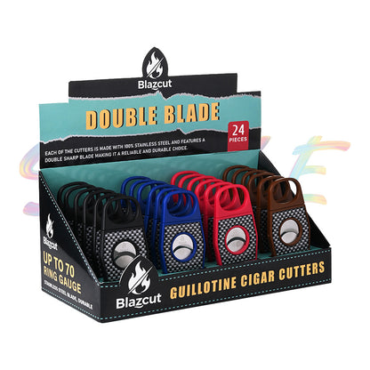 Blazcut Checkered Pattern Cigar Cutter FF189VB - Smoke Tech One LLC
