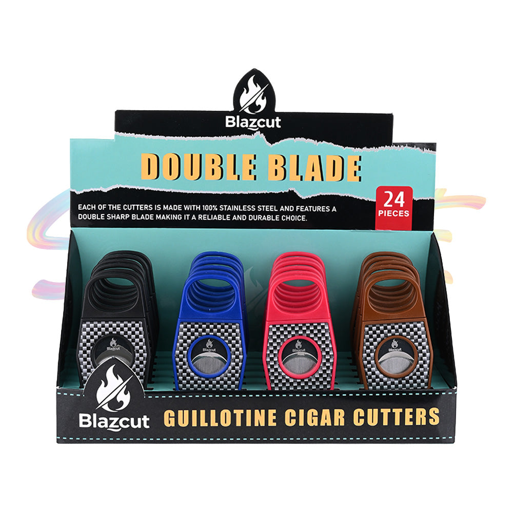Blazcut Checkered Pattern Cigar Cutter FF189VB - Smoke Tech One LLC