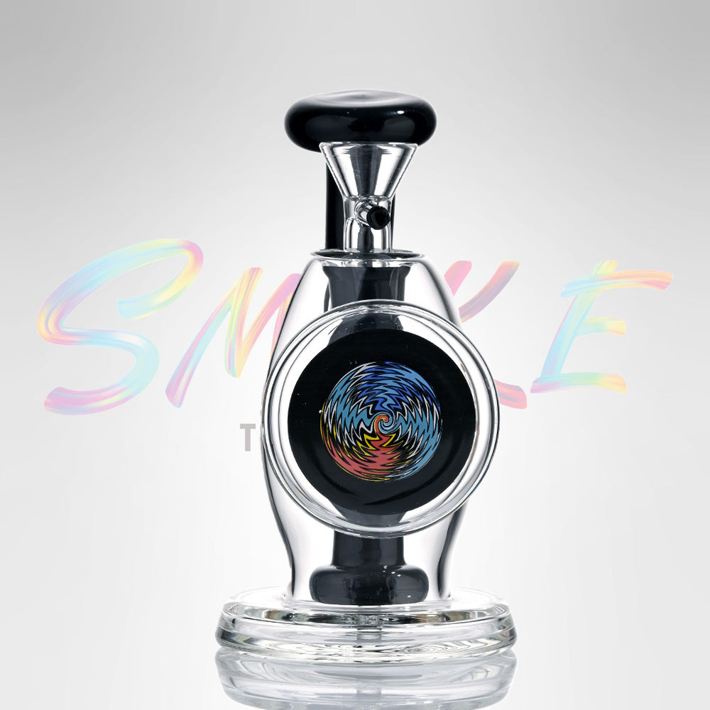 Hipster 6 inch Medallion Glass Water Pipe – Borosilicate Glass (FS041) - Smoke Tech One LLC