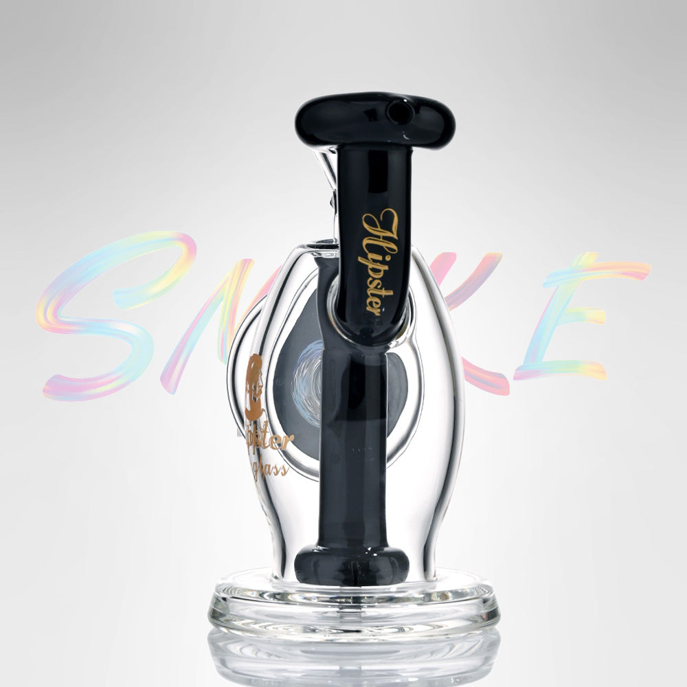 Hipster 6 inch Medallion Glass Water Pipe – Borosilicate Glass (FS041) - Smoke Tech One LLC