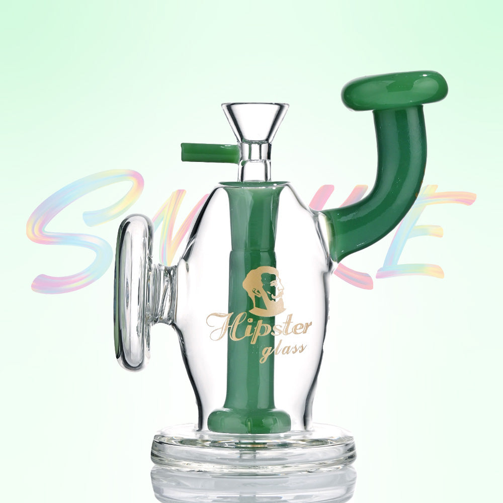 Hipster 6 inch Medallion Glass Water Pipe – Borosilicate Glass (FS041) - Smoke Tech One LLC