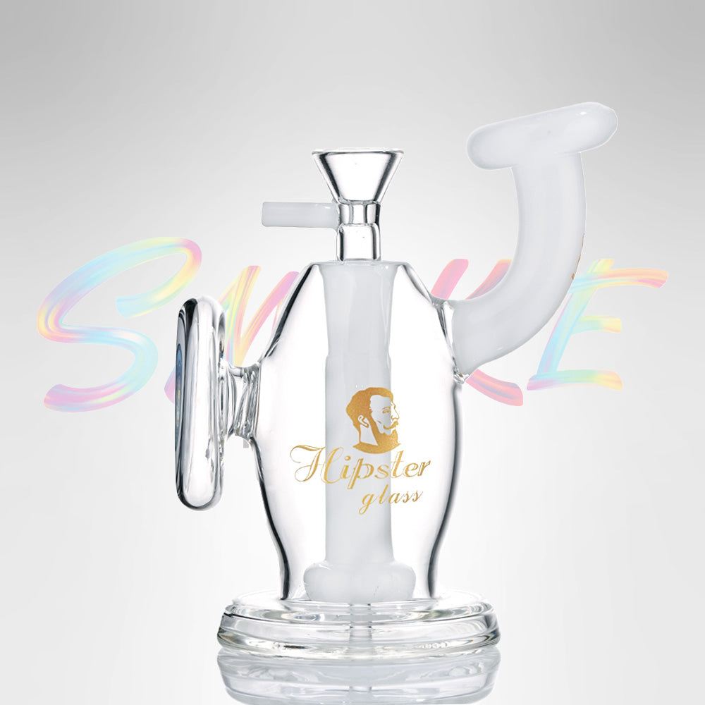 Hipster 6 inch Medallion Glass Water Pipe – Borosilicate Glass (FS041) - Smoke Tech One LLC