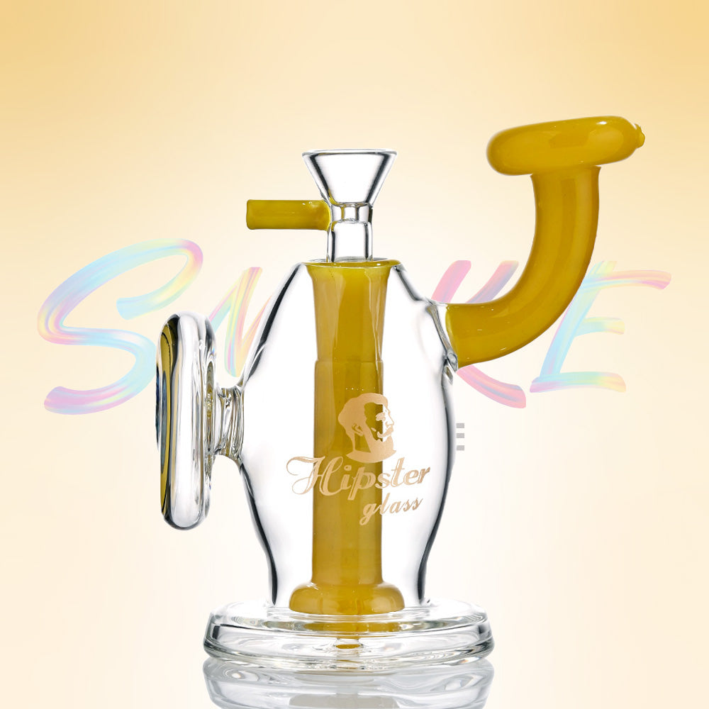 Hipster 6 inch Medallion Glass Water Pipe – Borosilicate Glass (FS041) - Smoke Tech One LLC