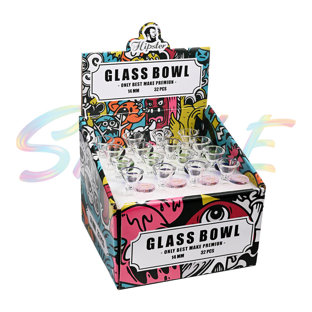 Hipster 14mm Male Frosted Joint Glass Bowl GBSET 10