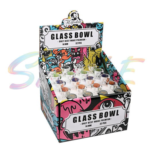 Hipster 14mm Male Frosted Joint Glass Bowl GBSET 12