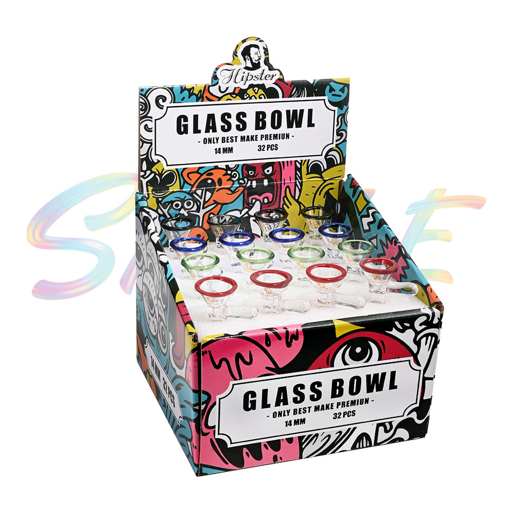 Hipster 14mm Male Frosted Joint Glass Bowl GBSET 13