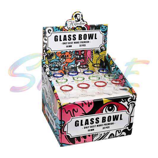 Hipster 14mm Male Frosted Joint Glass Bowl GBSET 13