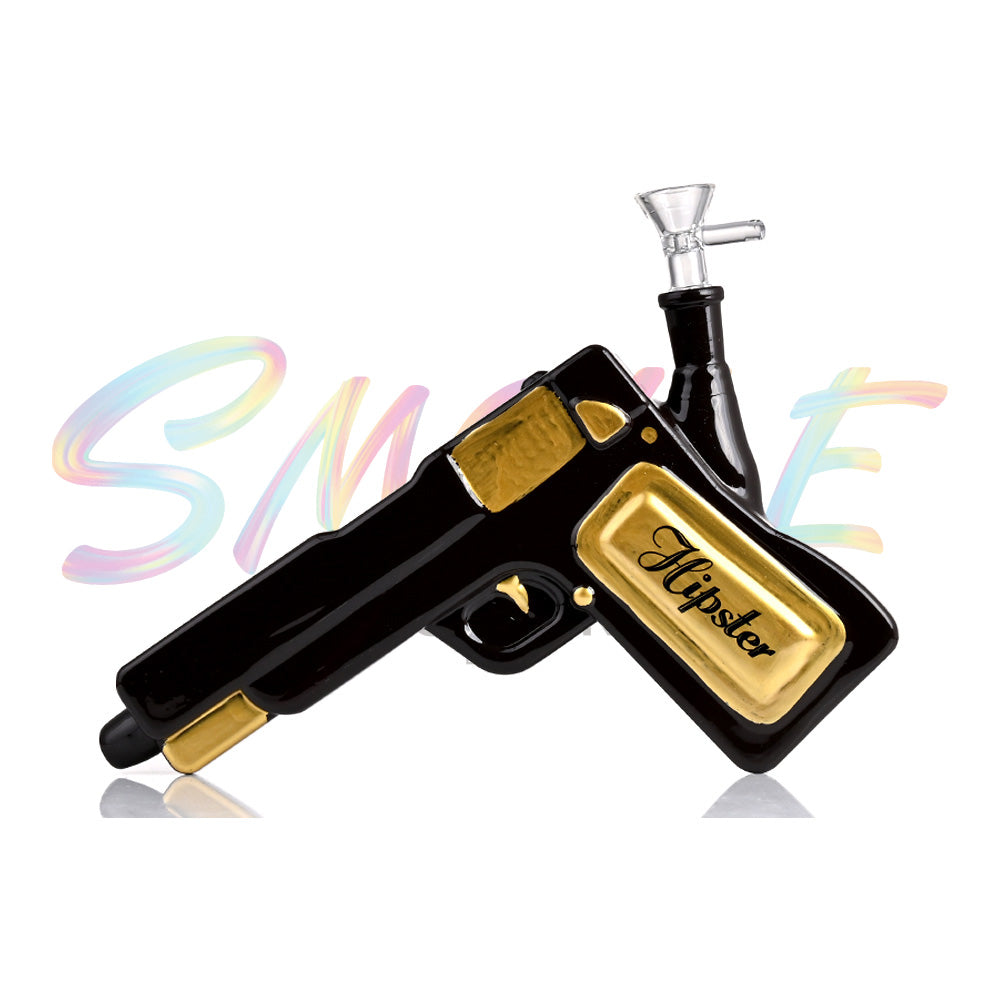 Hipster 9.5'' Pistol Glass Water Pipe GS031 - Smoke Tech One LLC