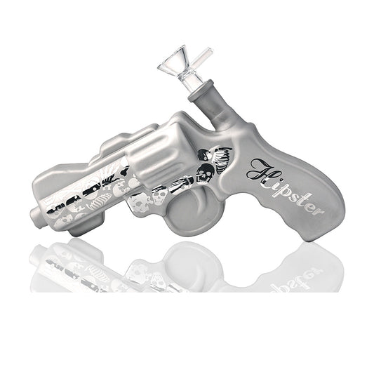 Hipster 7 inch Pistol Glass Water Pipe – GS045