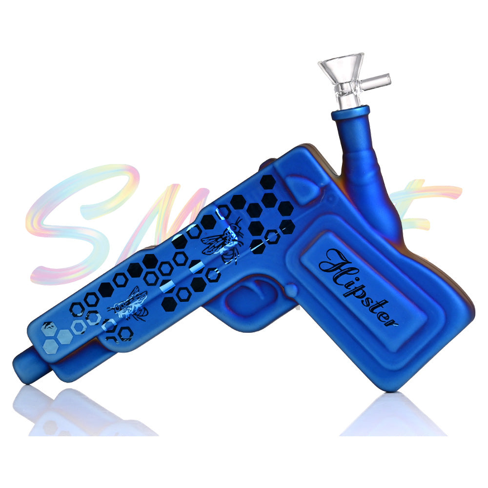 Hipster 10 inch Gun Glass Water Pipe GS046 - Smoke Tech One LLC