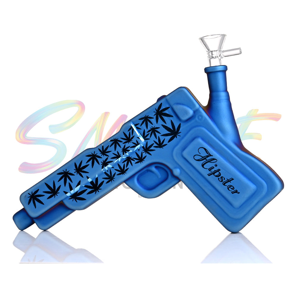 Hipster 10 inch Gun Glass Water Pipe GS046 - Smoke Tech One LLC