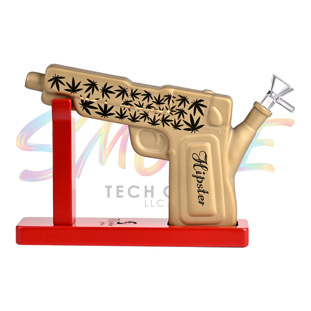 Hipster 10 inch Gun Glass Water Pipe GS046 - Smoke Tech One LLC