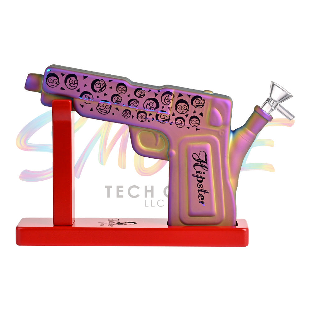 Hipster 10 inch Gun Glass Water Pipe GS046 - Smoke Tech One LLC