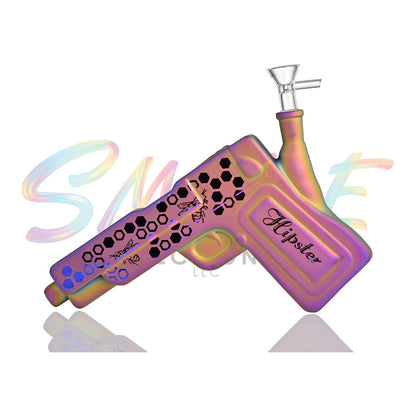 Hipster 10 inch Gun Glass Water Pipe GS046 - Smoke Tech One LLC