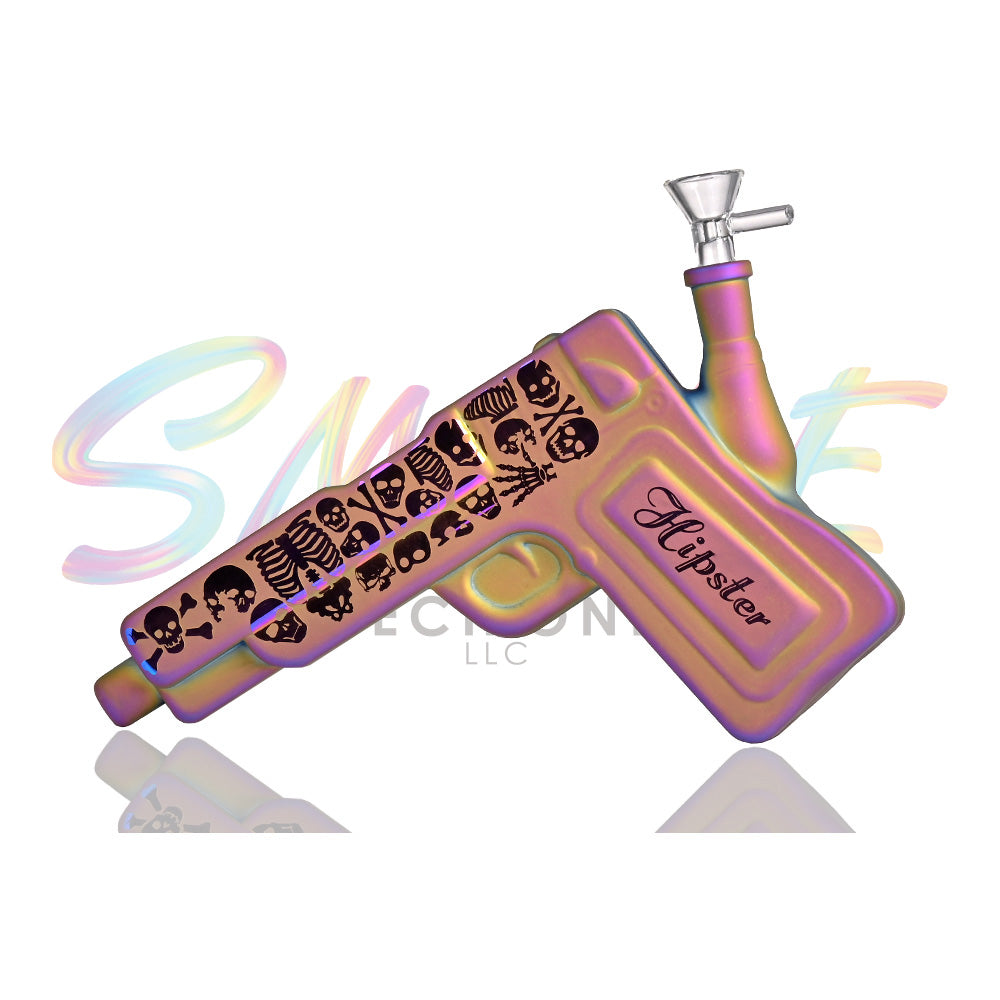 Hipster 10 inch Gun Glass Water Pipe GS046 - Smoke Tech One LLC