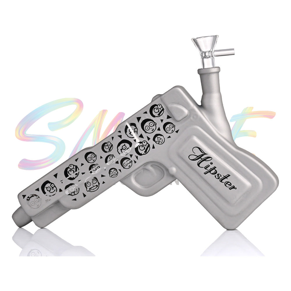 Hipster 10 inch Gun Glass Water Pipe GS046 - Smoke Tech One LLC