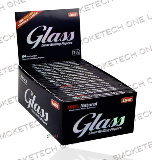 Luxe Glass Rolling Papers - King Size and 1 1/4 - Smoke Tech One LLC