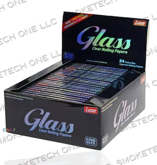 Luxe Glass Rolling Papers - King Size and 1 1/4 - Smoke Tech One LLC