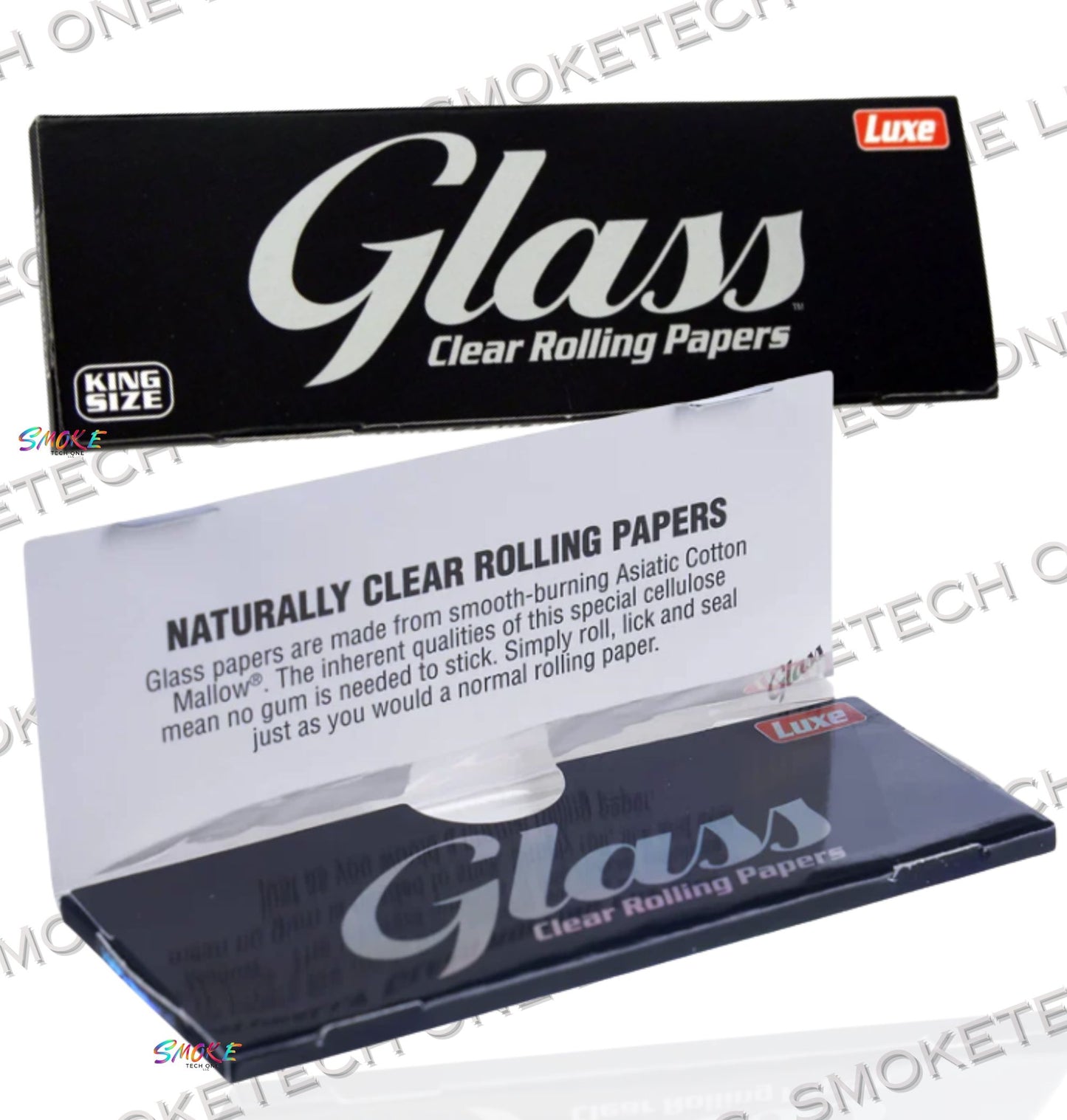 Luxe Glass Rolling Papers - King Size and 1 1/4 - Smoke Tech One LLC