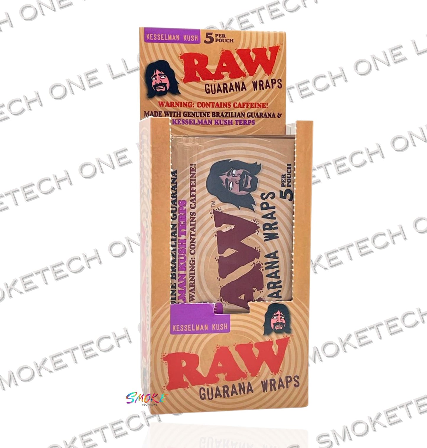 RAW Guarana Wraps (Display Box: 25 pouches per display) - Smoke Tech One LLC