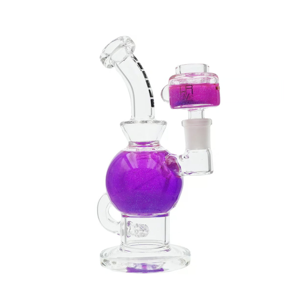 Neon Orb Recycler Glass Rig HK552