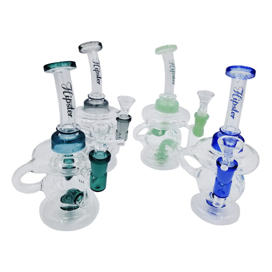 Hipster 8-inch Wide Body Recycler Glass Water Pipe HP-014 - Smoke Tech One LLC