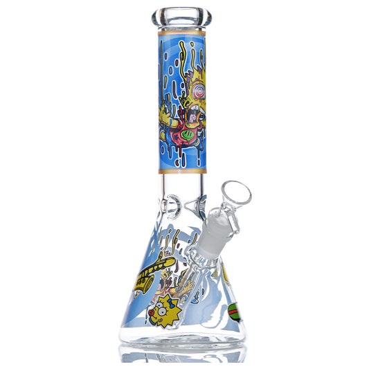 Hipster Beaker Bong Artistic Glass (HP062)