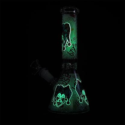 10 inch Glow-in-the-Dark Graphic Beaker Bong HP065 - Smoke Tech One LLC