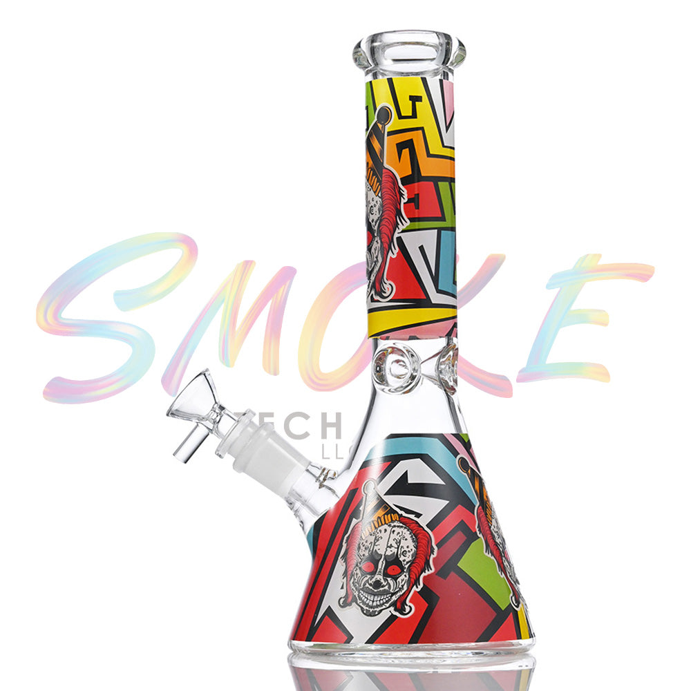 10 inch Glow-in-the-Dark Graphic Beaker Bong HP065 - Smoke Tech One LLC