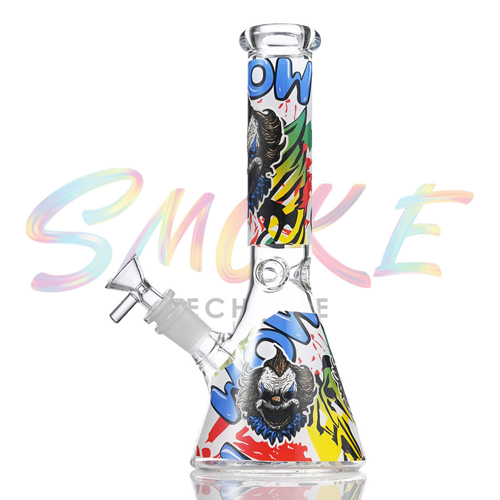 10 inch Glow-in-the-Dark Graphic Beaker Bong HP065 - Smoke Tech One LLC