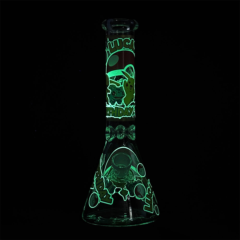 10 inch Glow-in-the-Dark Cartoon Beaker Bong  HP066 - Smoke Tech One LLC