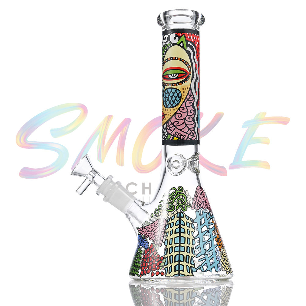 10 inch Tribal Art Beaker Bong HP070 - Smoke Tech One LLC