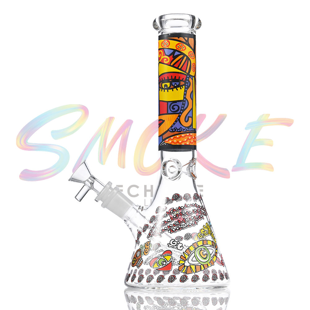 10 inch Tribal Art Beaker Bong HP070 - Smoke Tech One LLC