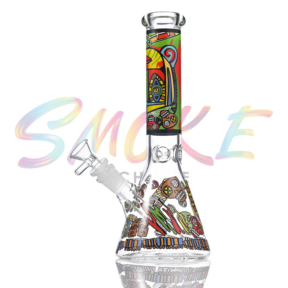 10 inch Tribal Art Beaker Bong HP070 - Smoke Tech One LLC