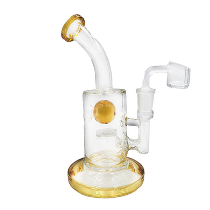 Gold-accented banger hanger glass rig HXH-308 - Smoke Tech One LLC