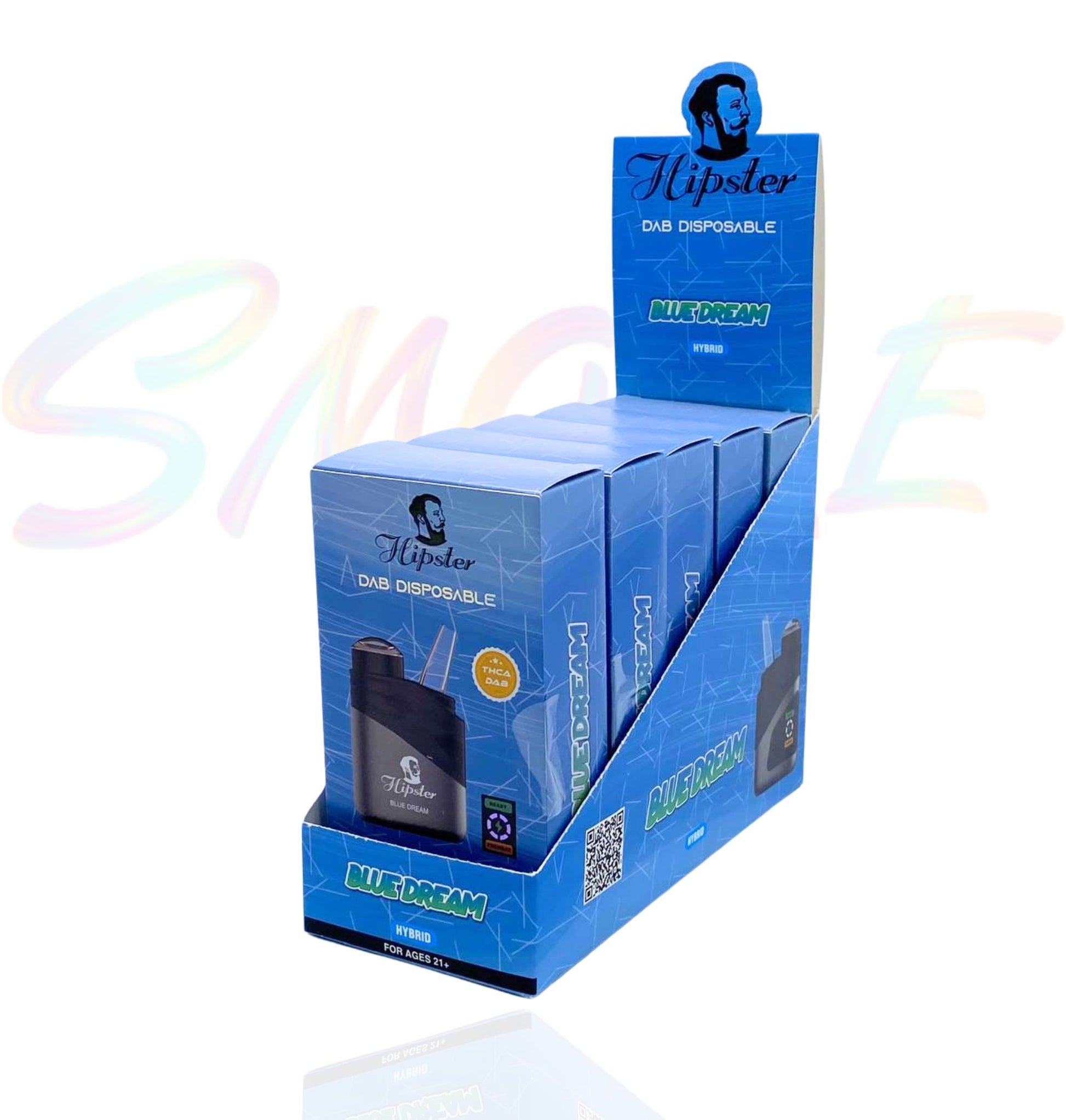 Hipster DAB Disposable THCA Bubbler with Glass Mouthpiece - Smoke Tech One LLC