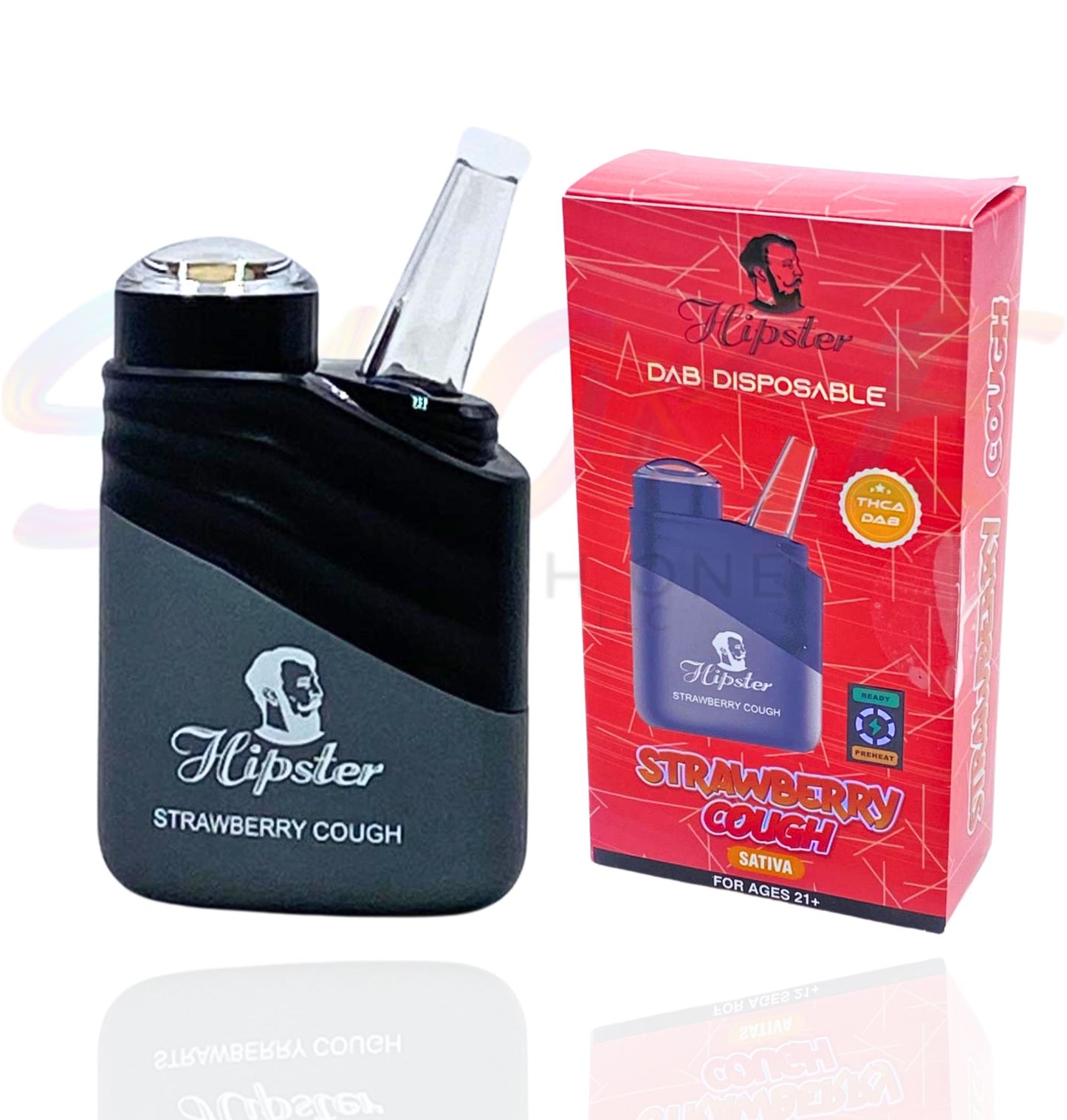 Hipster DAB Disposable THCA Bubbler with Glass Mouthpiece - Smoke Tech One LLC