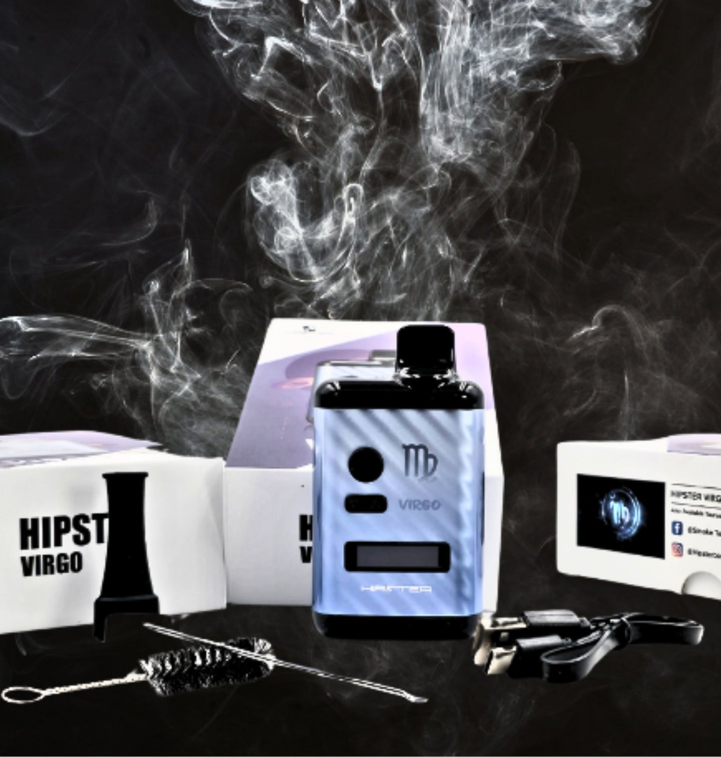 Hipster Virgo Steam Machine Dry Herb Vaporizer – Carbon Fiber Edition, 1300mAh, OLED Screen, Type-C Charging