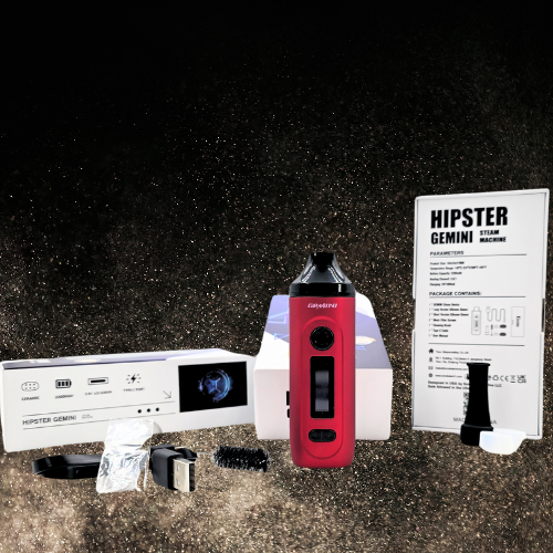 Hipster Gemini Steam Machine Dry Herb Vaporizer – 2200mAh Type-C Rechargeable (LCD Screen + Ceramic Heating)