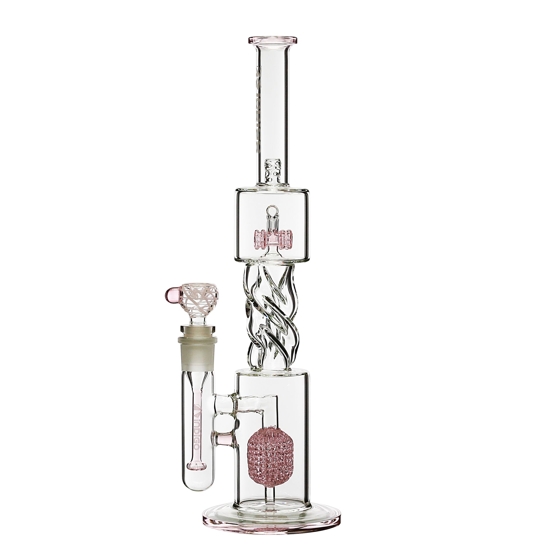 Indigo 19 inch Tornado Double Perc Bong ID-B18 - Smoke Tech One LLC