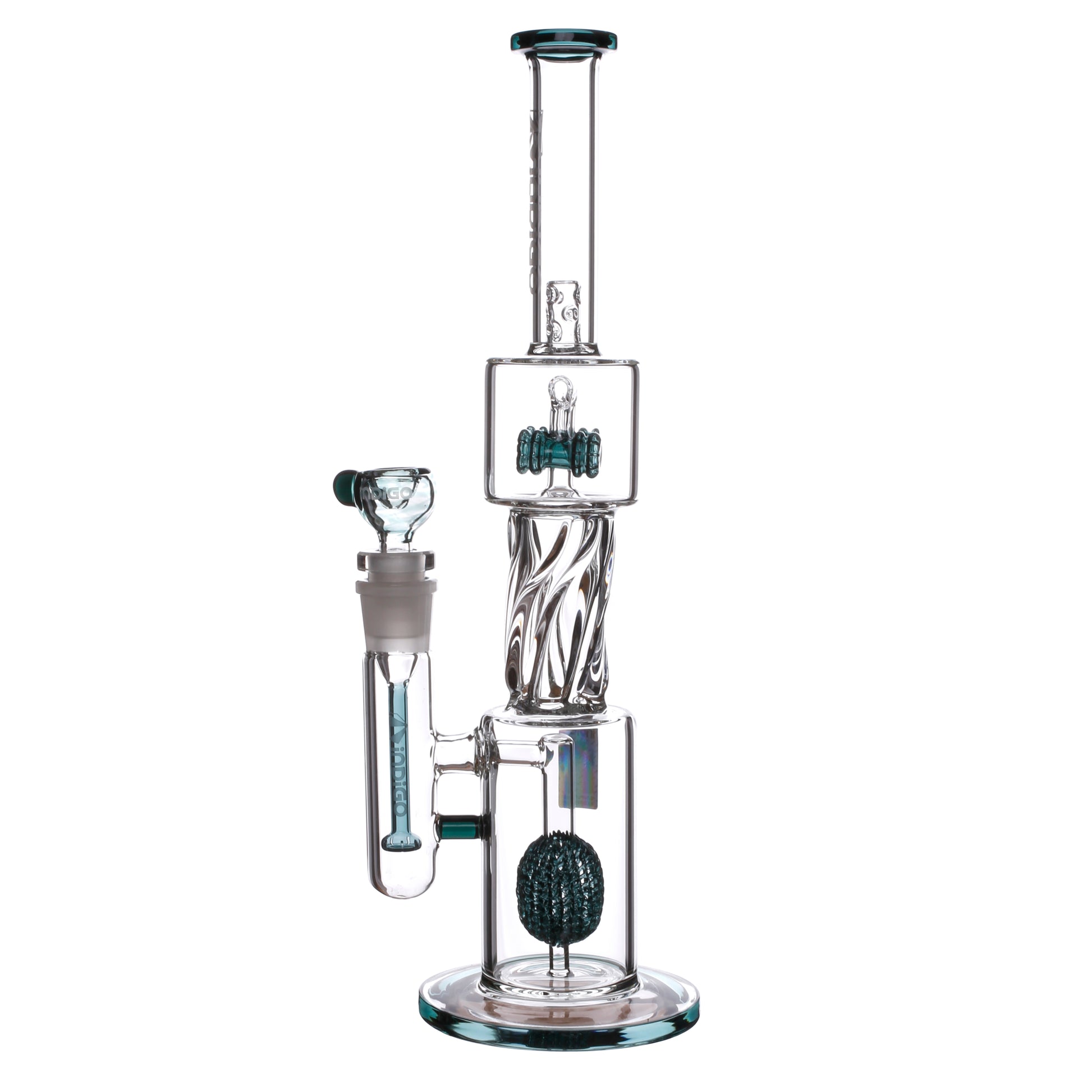 Indigo 19 inch Tornado Double Perc Bong ID-B18 - Smoke Tech One LLC