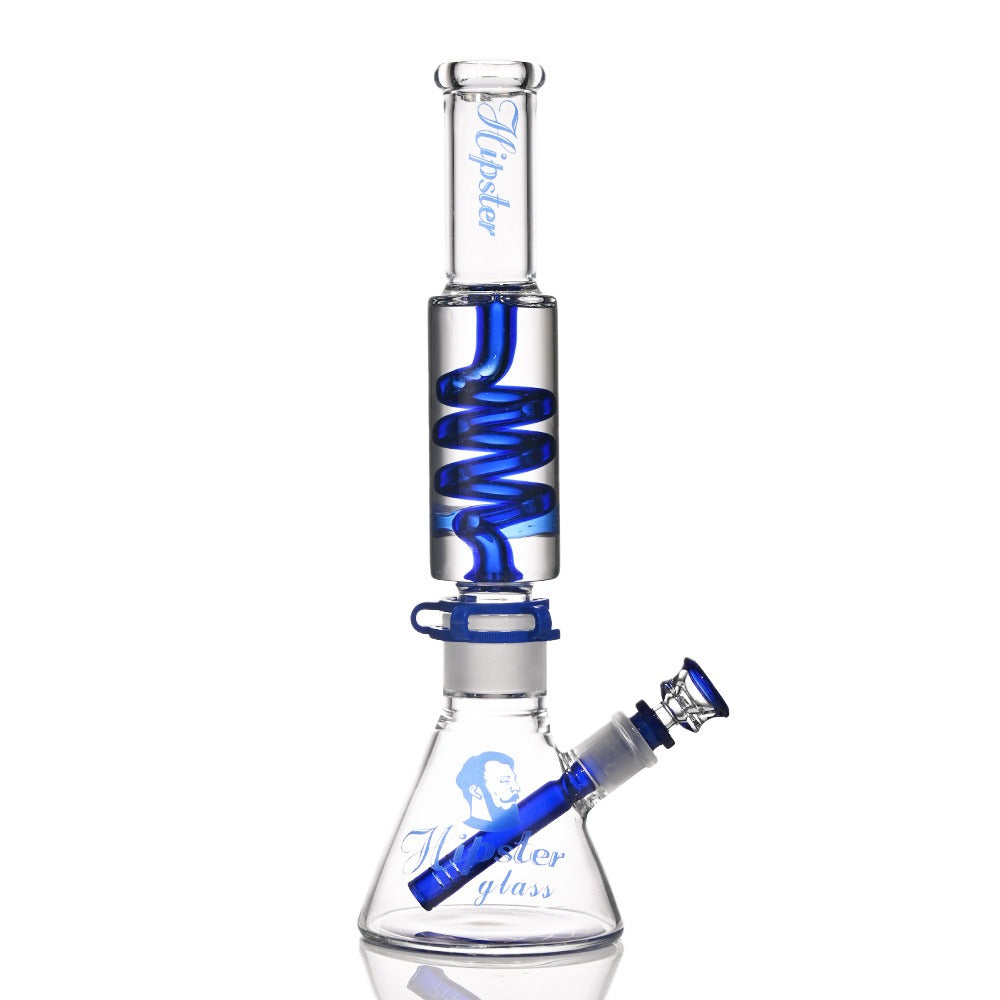 Hipster Glass 14-inch Freezable Coil Beaker JH009 - Smoke Tech One LLC