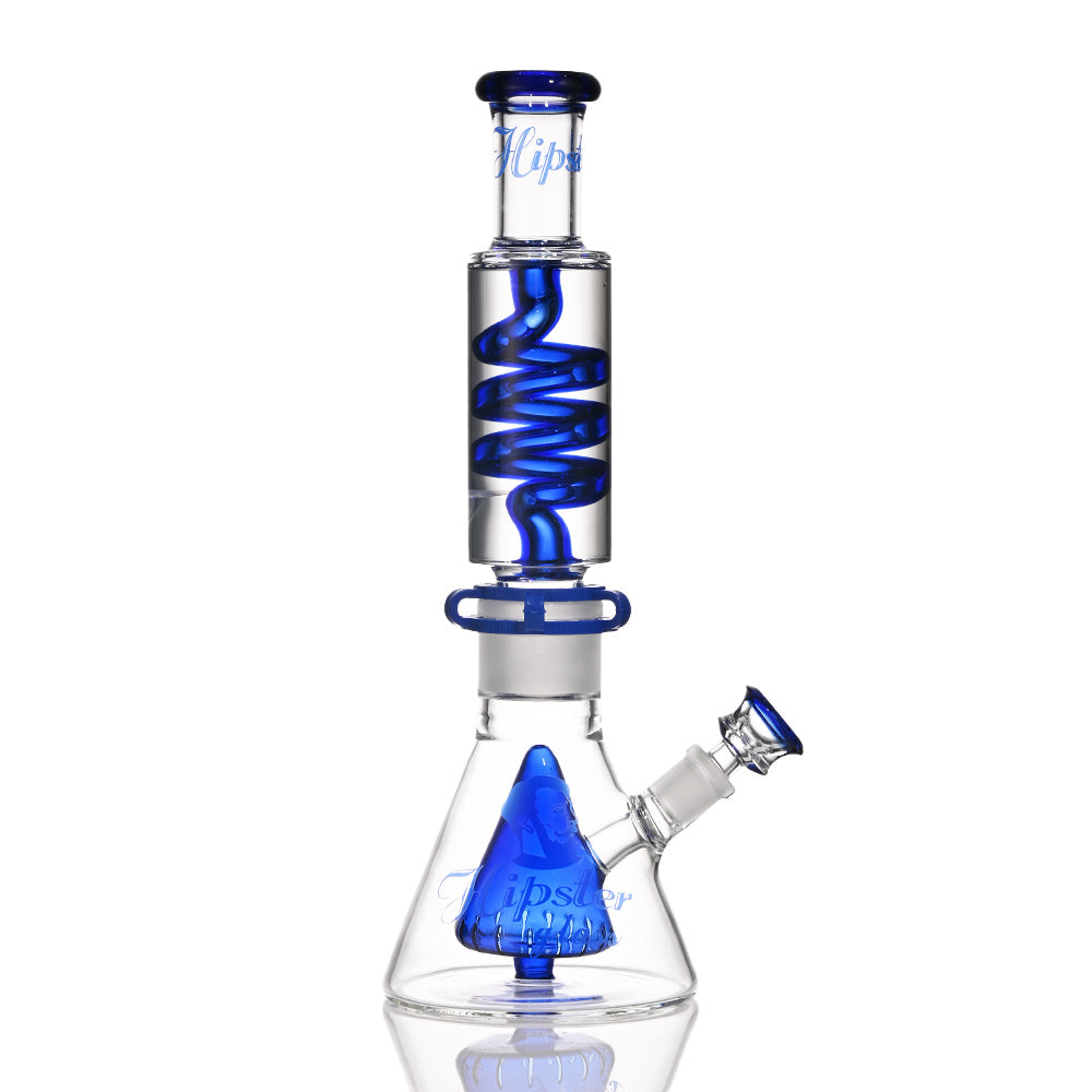 Hipster Freezable Coil 14 inch Beaker - Cone Perc Edition JH011