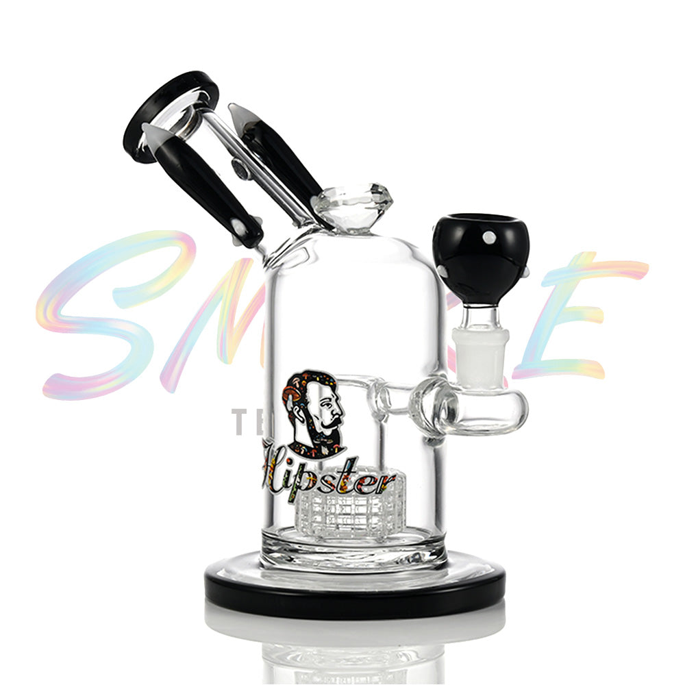 Sculpted Rocket Mouthpiece Multi-Chamber Glass Water Pipe JH014