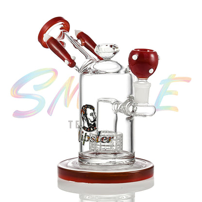 Sculpted Rocket Mouthpiece Multi-Chamber Glass Water Pipe JH014