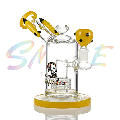 Sculpted Rocket Mouthpiece Multi-Chamber Glass Water Pipe JH014
