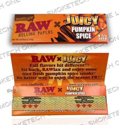 RAW x Juicy Jay’s Pumpkin Spice Organic Hemp Rolling Papers – 1 1/4